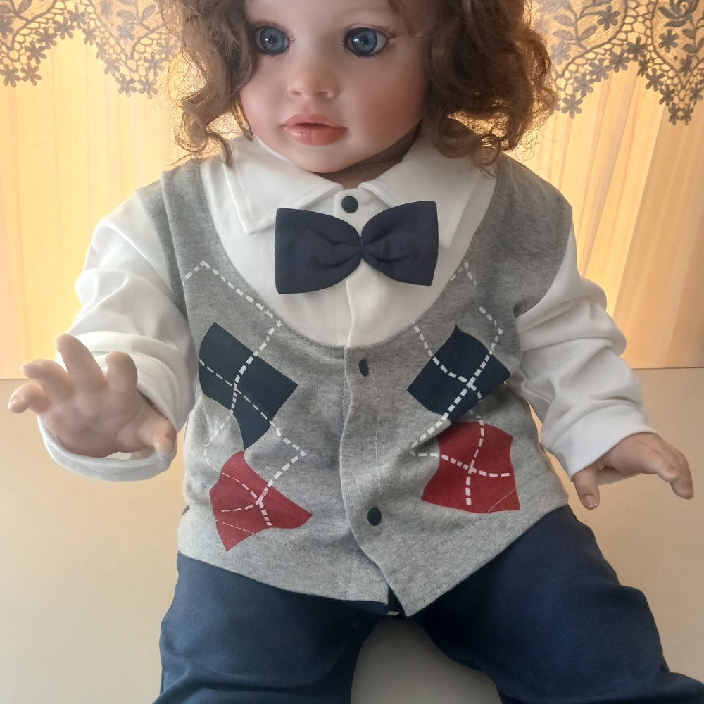 12 Months -  1 PIECE Christmas Baby Outfit with Bow Tie | 100% Cotton